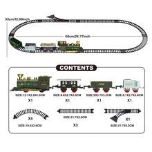 Classic Train Toy With Smoke, Light And Sound, Train Track Set, Toddler Model Train Suitable For Children Toys Gifts, New Year Birthday Holiday Gifts (Batteries Not Included) - Color - View 7