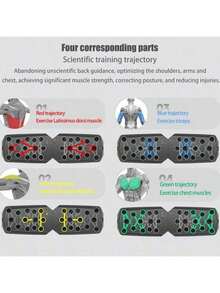 Push-Up Board, 1 Set Push-Up Training Board, Home Push-Up Training Board, Pull Bar, Chest Muscle Abdominal Muscle Training Equipment For Men & Women, Push Board, Fitness Enthusiasts, Upper Body Strength, Portable Design - Black - View 9