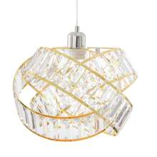 Modern Interwoven Crystal Effect Pendant Lamp Shade 31cm(Bulb Not Included) - Gold - View 1