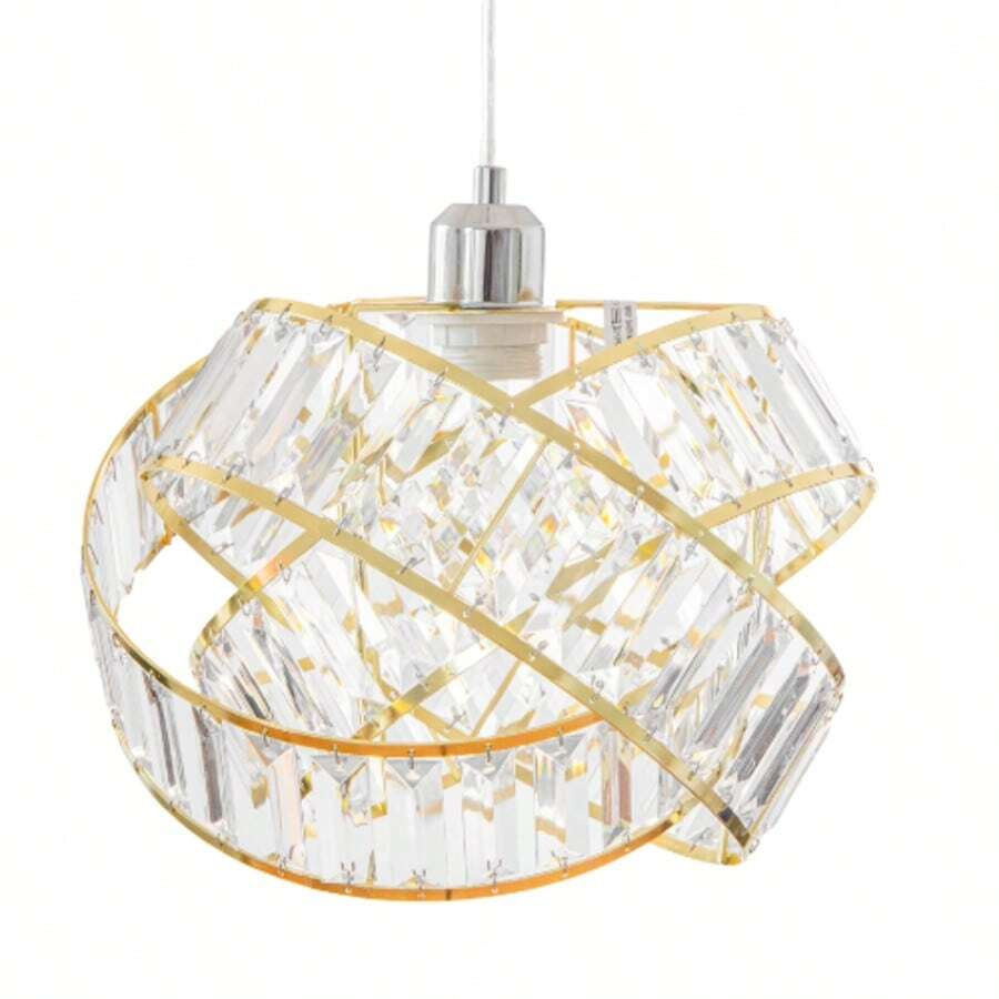 Modern Interwoven Crystal Effect Pendant Lamp Shade 31cm(Bulb Not Included) - Gold - View 1