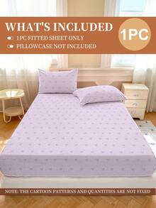 1 قطعة ملاءة مطبوعة من الفيلكرو البلوري، بنمط الفيونكة البنفسجية، مفرش سرير، واقي للمرتبة، غطاء سرير، ملاءة سرير، منسوجات منزلية دافئة، واقي مرتبة قابل للتنفس ومقاوم للتكتل، ناعم وصديق للبشرة، متوفر بألوان متعددة، ديكور منزلي، مفروشات ناعمة ومريحة لغرفة النوم