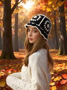 1pc Autumn/Winter New 5-Flower Bucket Hat, Fashion Versatile, Comfortable Fabric, Flattering, Suitable For Travel, Hiking, Shopping, Cycling, Gatherings And Various Occasions