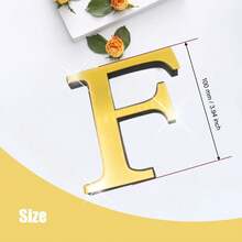 1个定制镜面地址牌，家居装饰自粘亚克力数字字母，带1厘米海绵底座，10厘米防水门牌，适用于DIY门牌号码、酒店房间、办公室门牌展示，撕开后呈现光泽效果，现代奢华风格。