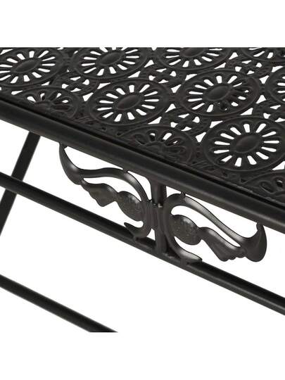 VidaXL Vintage Folding Coffee Tafel 100x50x45 Cm Metal Zwart view 6