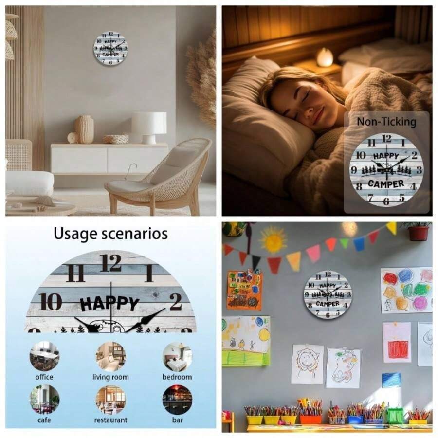 - Reloj de pared con forma de corazn de caf de 12 pulgadas, funciona con pilas, silencioso y redondo, para oficina, hogar, sala de estar, recmara, bao, cocina, caf - Cámping - Ver 1