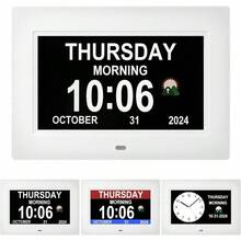 - Reloj de demencia digital de 10.1 pulgadas, brillo ajustable, recordatorios de reloj despertador y 3 modos de visualizacin, gran regalo para personas mayores y pacientes con Alzheimer - Blanco + 7 inches - Ver 2
