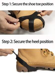 1 Pair 10-Teeth Anti-Slip Snow And Ice Gripper Crampons With Adjustable Straps, Suitable For Hiking, Ice Climbing, Winter Walking - Fits Over Shoes To Enhance Traction On Icy Surfaces And Prevent Slipping - Multicolor - View 4