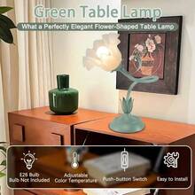 Flower Table Lamp,LED Reading Light Bedside Vintage Flower Night Light,3 Colors Modes Kawaii Bedside Lamps Decor,Living Room Bedroom Room Lighting Table Lamps Home Decoration - Trắng - Xem 7