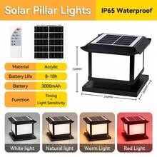 CANMEIJIA Solar Lights Outdoor, Solar Powered Lamp Post Lights For Patio, Wall, Pathway, Garden, Driveway, Yard, IP65 Waterproof, Dusk To Dawn, Adjustable Brightness, Retro Decor - Solar Light, Four-color Light Change, Remote Control and Timer - View 12