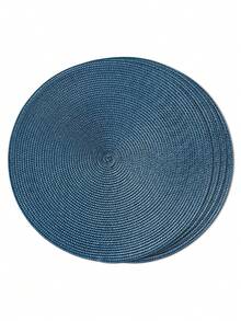 1pc/4pcs/6pcs 15-Inch Round Woven PP Placemats, Washable Non-Slip Dining Table Mats, High-Quality Woven Home Decor Tableware Coasters, Suitable For Dining Room, Kitchen, Farmhouse Style, Christmas & New Year Party Decoration