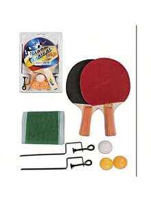 2-Pack Red Ping Pong Paddle Kit, 2-Player Ping Pong Paddle And Ball Set - Red - View 3