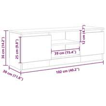 vidaXL TV-Schrank Artisan-Eiche 102x30x36 Cm Holzwerkstoff - Yellow - View 10