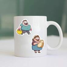 50 件卡通笨拙人物贴纸乙烯基美学贴纸剪贴簿、日记、保险杠、滑板、水瓶、卡通、安全帽、汽车贴纸和贴花 - 彩色 - 查看 7