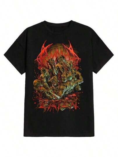 Refreshing Summer Bloodbath - Eaten Clothing Peripheral Pattern Printing Summer Luxury Brand Cotton Men's And men's T-Shirts Short Sleeves