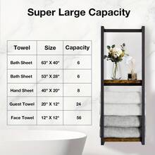 LOVEWE Bathroom Shelf (Steel/Wood Combination) - Wall-Mounted Towel Rack Space-Saving & Multifunctional With Utensil Holder - Ideal For Small Spaces: Bathrooms, Apartments, Dormitories - Black - View 6