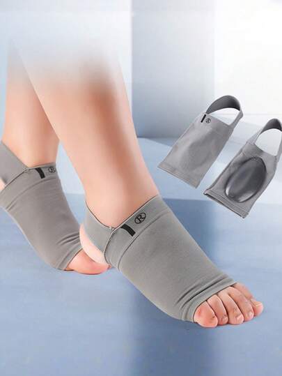 1Pair Adjustable Compression With Gel Pad - Arch Support, For Fallen Arches, Heel Pain - Ideal For Running, Standing, High Heels - One-Time Setup, No Battery Needed - Adult Foot Care, Orthopedic Shoes, Flexible Material