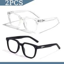 HBK 时尚光学镜架新款 TR90 方形大框复古艺术装饰休闲透明眼镜男女通用，户外旅行假日街头摄影购物节礼物 - K39922 - 查看 37