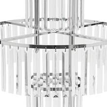 Crystal Vases For Centerpieces, 47.2in Metal Pedestal Stands For Table Chandelier Centerpiece Wedding, 5 Tier Round Flower Stand For Wedding Reception Birthday Party Events Home Decor - 銀色 - 查看 5