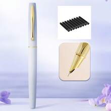 1 Set Gradient Color Fountain Pen, 1 Pen + 10 Black Ink Cartridges, Student Writing Pen, Office Business Signing Pen, Built-In Ink Absorber - Replaceable 3.4mm Cartridge, Best Gift Choice - Multicolor - View 12