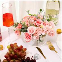 亚克力花卉餐桌装饰婚礼圆形花瓶餐桌花瓶 - 透明 - 查看 6