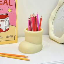 1 Stück süßer Weihnachtsstiefel Stifthalter & Aufbewahrungsbox - ästhetischer multifunktionaler Schreibtischorganizer für Studenten/Büro, kreative Stationery & Make-up Aufbewahrung mit stimmungsaufhellender Gestaltung