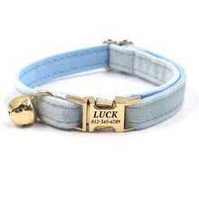 1件定制姓名及电话号码天鹅绒宠物猫项圈，带蝴蝶结配饰，适合派对、感恩节/圣诞节宠物礼物，装饰性强，可雕刻，不锈钢材质，时尚简约，可爱，色彩缤纷，复古独特，可定制猫牌，个性化小号，个性化猫项圈，个性化狗项圈，宠物周年纪念日、乔迁之喜装饰性强，可雕刻，时尚可爱，简约，定制，独特，个性化宠物周年纪念日、生日礼物，定制宠物项圈、牵引绳和胸背带，本地潮流，圣诞礼物用品 - 霧霾藍 - 查看 13