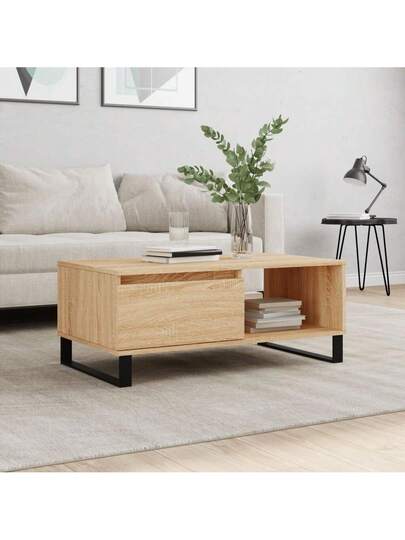 VidaXL Coffee Tafel 90x50x36.5 Cm Processed Wood Sonoma Oak