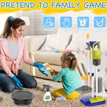Children's Cleaning Playset With Electric Toy 2-In-1 Vacuum Cleaner, Broom And Dustpan Set, Etc., For Pretend Play And Simulation Games - 藍色 - 查看 6