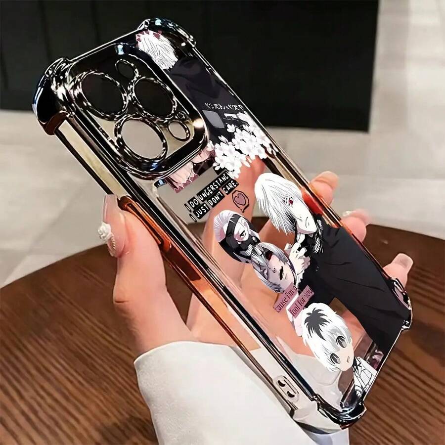 Funda de Teléfono Cool Anime Boy para iPhone 16 15 14 13 12 11 Pro Max X XR XS Max 8 7 Plus, a prueba de golpes, transparente y suave - Mezcla de colores - Ver 1