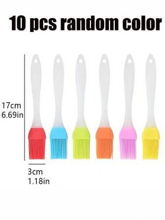 1/5/10pcs Silicone Basting Brush, Suitable For Home Kitchen, Heat Resistant Pancake And Baking Pan Cooking, Oil Brush, Portable Kitchen Tool, 17cm X 3cm, Silicone Brush, Grill Brush, Kitchen Brush, Oil Brush