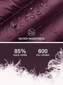 CAMEL CROWN Women's Packable Down Jacket, Ultra-Light Warm Waterproof Coat - Dark Red Purple - View 5