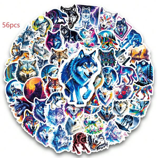 56 naklejek z serii "Król Wilków Preriowych", idealnych do albumów, pamiętników, laptopów, butelek na wodę, samochodów itp. Motyw religijny z pozytywnym przesłaniem, idealny na prezent.