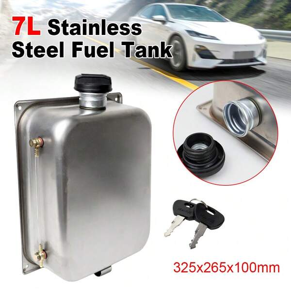 7L Stainless Steel Fuel Tank With Key, Parking Heater, Stainless Steel Oil Drum With Oil Level