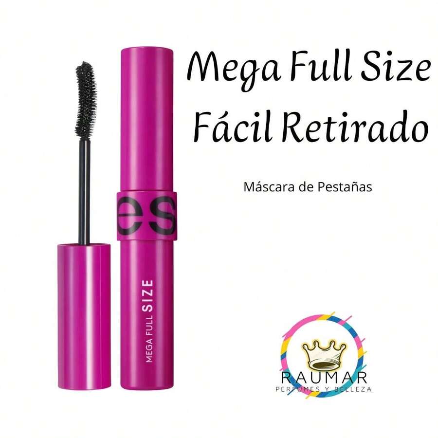 Ésika Mega Full Size Mascara de Pestañas Facil Retirado rimmel volumen intenso efecto pestañas largas y definidas formula resistente al agua pero facil de retirar cuidado cosmetico profesional alta pigmentacion aplicador ergonomico ideal para regalo maquillaje diario envio rapido garantia de calidad - Negro - Ver 1