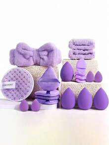 一套33支化妆刷（含束口收纳袋），包括粉扑、化妆海绵、腮红刷、粉底刷、眼影刷、修容刷、眼影刷、软毛刷、腮红刷、专业化妆刷套装、女士化妆刷套装、洗脸刷套装、化妆刷套装、化妆刷套装、全套化妆刷、化妆刷套装、化妆礼盒套装