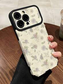1 pieza Funda de teléfono con patrón floral de pantalla completa de cuero sintético de moda compatible con Samsung/compatible con iPhone 11, 12 Pro Max, 14 Pro Max, 15, 16/16 Pro, 17/17 Pro y otros modelos