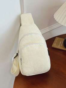 Vest Pocket Corduroy Waist Bag New Casual Light Single Shoulder Bag Korean Version Of The Versatile Simple Cross-Body Vest Pocket