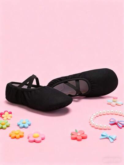 Girls' Ballet Dance Shoes, Dance Flat Shoes, Suitable For Indoor Use, Practice Performance, Children's Dance Shoes