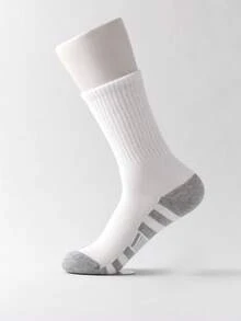 3 Pairs Teenage Color Block Mid-Calf Socks, Casual Versatile Sports Socks For Boys Aged 10-18 - Multicolor - View 4