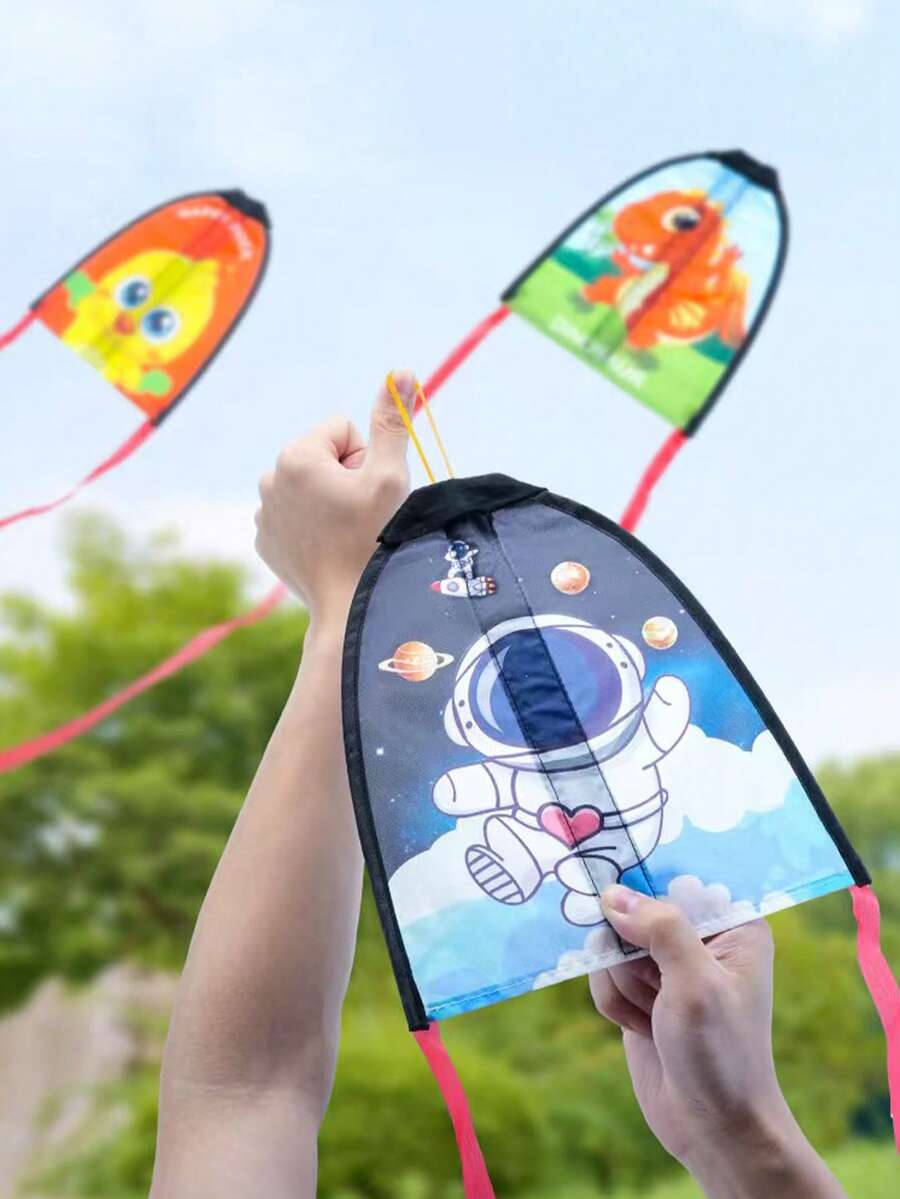 1pc/Set Random Style Elastic Launcher Kite, Outdoor Flying Glider Toy, Outdoor Sports Supplies, Interactive Party Gift, Birthday Gift - Multicolor - View 1