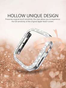 Compatible With Apple Watch Band And Compatible With Apple Watch Case Cover, Soft & Comfortable Ultra-Thin White Silicone Compatible With Apple Watch Band, Suitable For Outdoor Sports, Fitness, Yoga, Waterproof & Sweat-Proof Compatible With Apple Watch Ultra 3/2/1 SE /S10/S11/S9/S8/S7/S6/S5/S4/S3/S2/S1, Comes With Shiny Double-Row Rhinestone Electroplated Silver Protective Case Cover