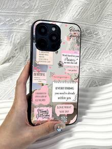 Acryl-Spiegelschutzgehäuse mit verschiedenen Memo- und Notizbuch-Mustern, kompatibel mit 13/11/17/16/14/15/15 Pro/15 Plus/15 Pro Max/7 Plus/8 Plus/X/Xs Max/Xr/11 Pro/12 Pro/13 Pro/14 Pro/12 Mini/13 Mini/11 Pro Max/12 Pro Max/13 Pro Max/14 Pro Max/14 Plus/6/6s/6 Plus/7/8/SE und Galaxy Galaxy/A54/A14/A12/A13/A15/A32/A33/A24/A52S/S20/S21/S22/S23/S24/S23 Plus/S24 Ultra - Verschiedenfarbig - Übersicht 4