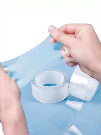 1 Rollo de Cinta Adhesiva Doble Cara Multiusos Nano - Cinta Adhesiva Reutilizable, Sin Residuos, Lavable de Uso Pesado para el Hogar, Oficina, Coche y Baño