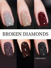 MIANEL 10ML秋冬酒红色闪光碎钻亮片凝胶指甲油2025新款白色流行粉彩碎钻光疗凝胶红指甲黑色指甲适用于美甲用品圣诞美甲 - 彩色 - 查看 10