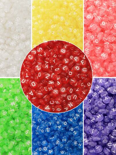 100pcs/Pack Acrylic Alphabet Beads, Loose Beads Accessories For DIY Jewelry Making, Crafts, Soft Clay Decorations, Suitable For Necklaces, Bracelets