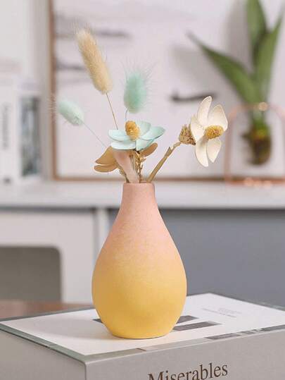 1pc Mini,Wide Mouth Vase, Ceramic Flower Vase ful Desktop Ornaments Creative Plant Pots, Fake Flowers Room, Dopamine ations,Home ations, Photo Props, Bedroom, Entrance, Holiday ation, Mother's Day s, Ho warming Back To School Graduation Room Glass view 4