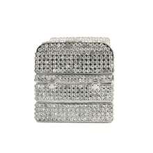 Women Funny Cellphone Shape Rhinestone Clutch Purse Cute Crystal Handbag Novelty Diamond Evening Bag For Party Prom - 銀色 - 查看 4