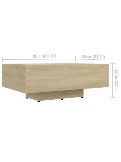 VidaXL Coffee Tafel 85x55x31 Cm Processed Wood Sonoma Oak view 6