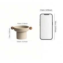 1 Pc Ceramic High Stem Candle Holder, Living Room High-Aesthetic Atmosphere Diffuser Base, Retro Ceramic Fragrance Tray