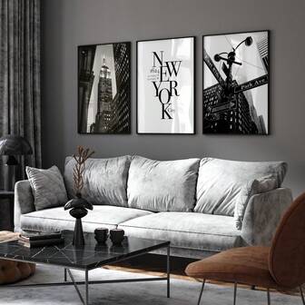 1/3 st ramlös New York City-poster svartvit väggkonst kanvastryck modern urban inredning för vardagsrum sovrum studentrum fest present rumsdekor poster funky posters rumsdekor sovrum utskrifter för vägg musik posters studentrum nödvändigheter universitetsrum